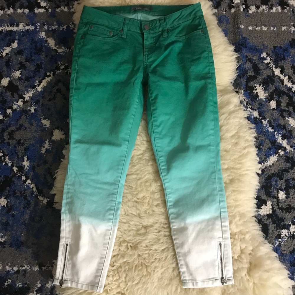 Prana Jett Capri Skinny Jean Ombre Green 0 / 25 💫